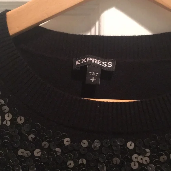 Express black sequence sweater size small - Picture 2 of 5
